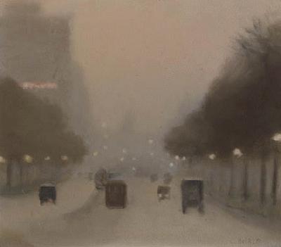 Clarice Beckett St Kilda Road oil painting image